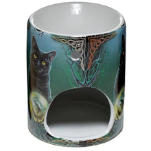 Load image into Gallery viewer, Lisa Parker Ceramic Rise of the Witches Cat Oil Burner