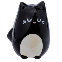 Load image into Gallery viewer, Feline Fine Black and Grey Cat Ceramic Salt and Pepper Set
