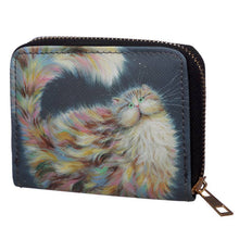 Load image into Gallery viewer, Kim Haskins Cat Zip Around Small Wallet Purse
