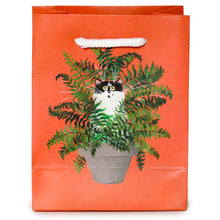 Load image into Gallery viewer, Kim Haskins Floral Cat in Fern Red Gift Bag - Small
