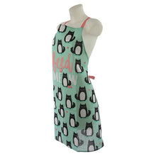 Load image into Gallery viewer, Poly Cotton Apron - Cat Feline Fine Feed Me Meow
