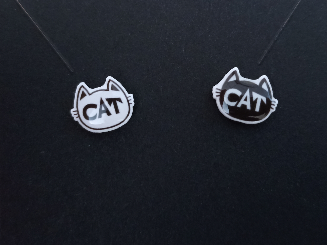 Contrast Cat Earrings