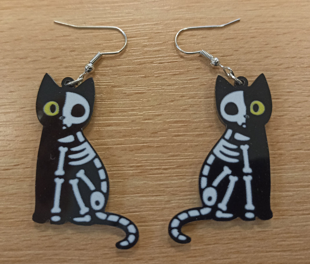 X-Ray Cat Dangle Earrings