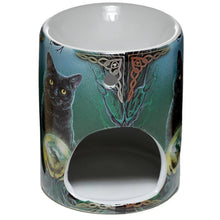 Load image into Gallery viewer, Lisa Parker Ceramic Rise of the Witches Cat Oil Burner
