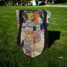 Load image into Gallery viewer, Linen Kitty Shoulder Tote
