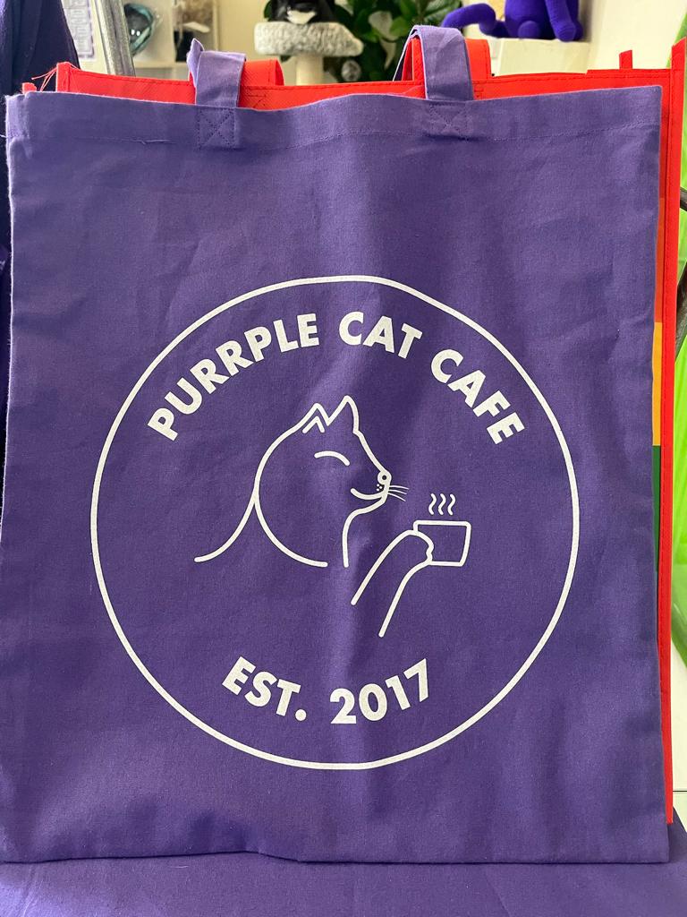 Purple Tote Bag - Cafe Logo