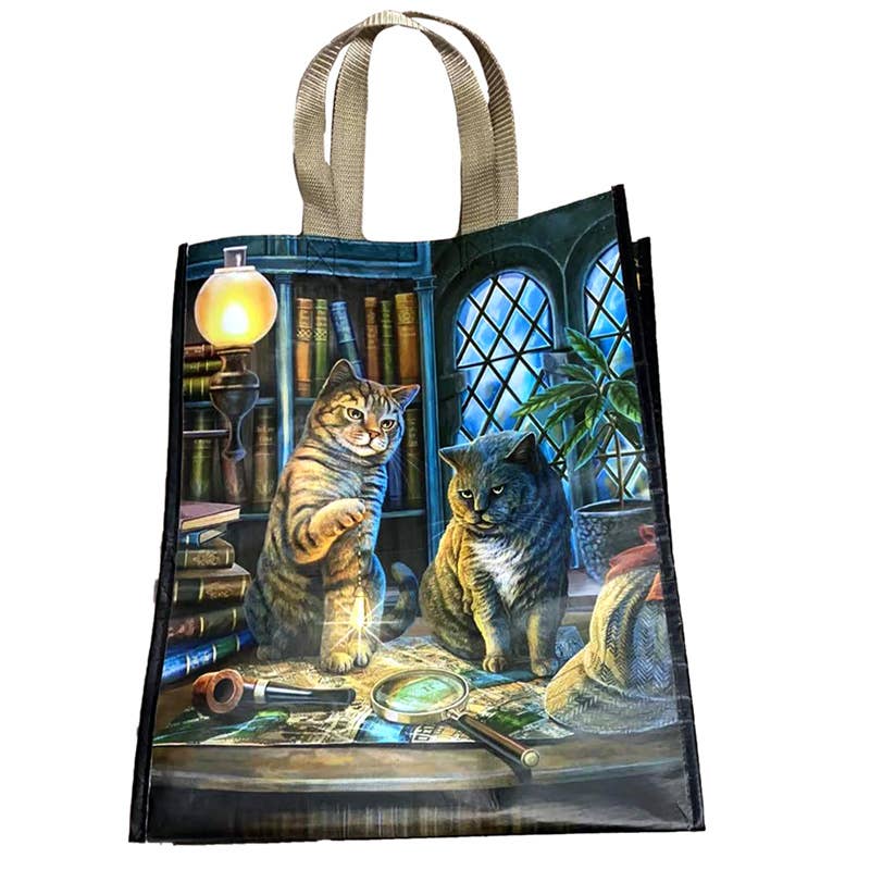 Lisa Parker Purrlock Holmes Cat RPET Shopping Bag