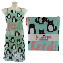 Load image into Gallery viewer, Poly Cotton Apron - Cat Feline Fine Feed Me Meow
